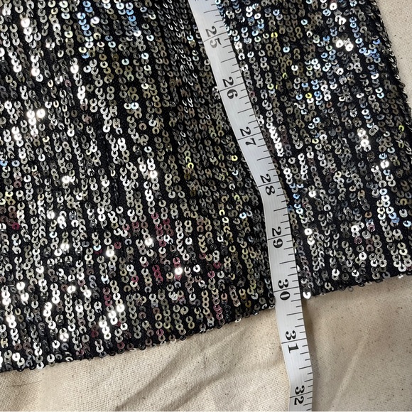 Piombo Women’s Single-Breasted Open-Front Silver Sequin Blazer XL Glam Party NWT - Picture 7 of 16